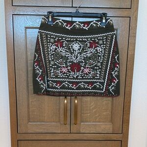 Embroidered Floral Skirt - Multicolor